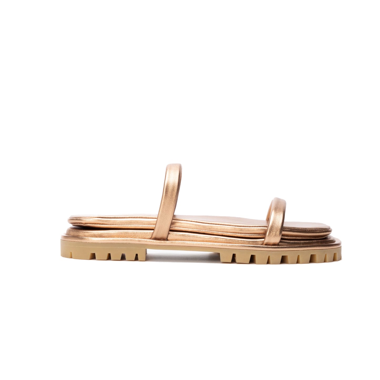 Console Lug Sandal in Metallic Khaki