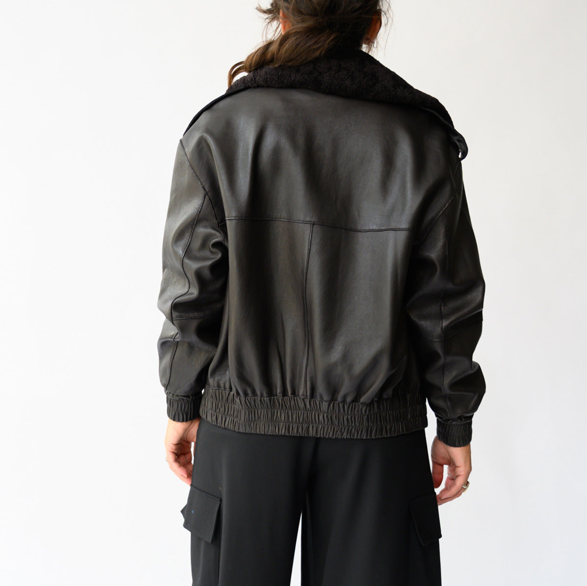 Leather Jacket in Testa Di Moro