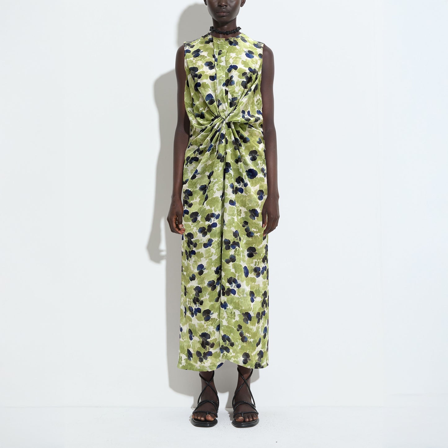Dalis Dress in Lime Blue Camellia