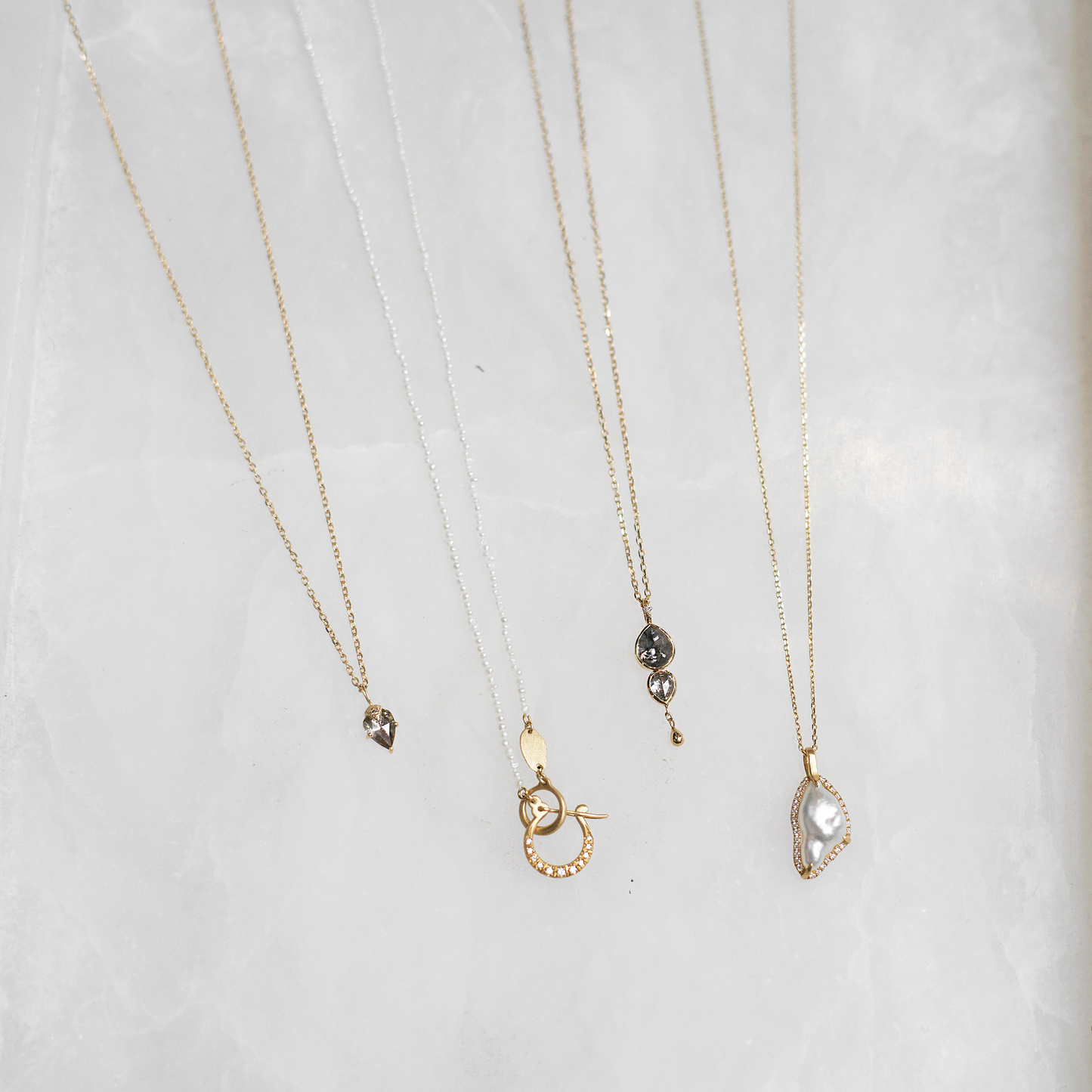 Grey Diamond Claw Necklace