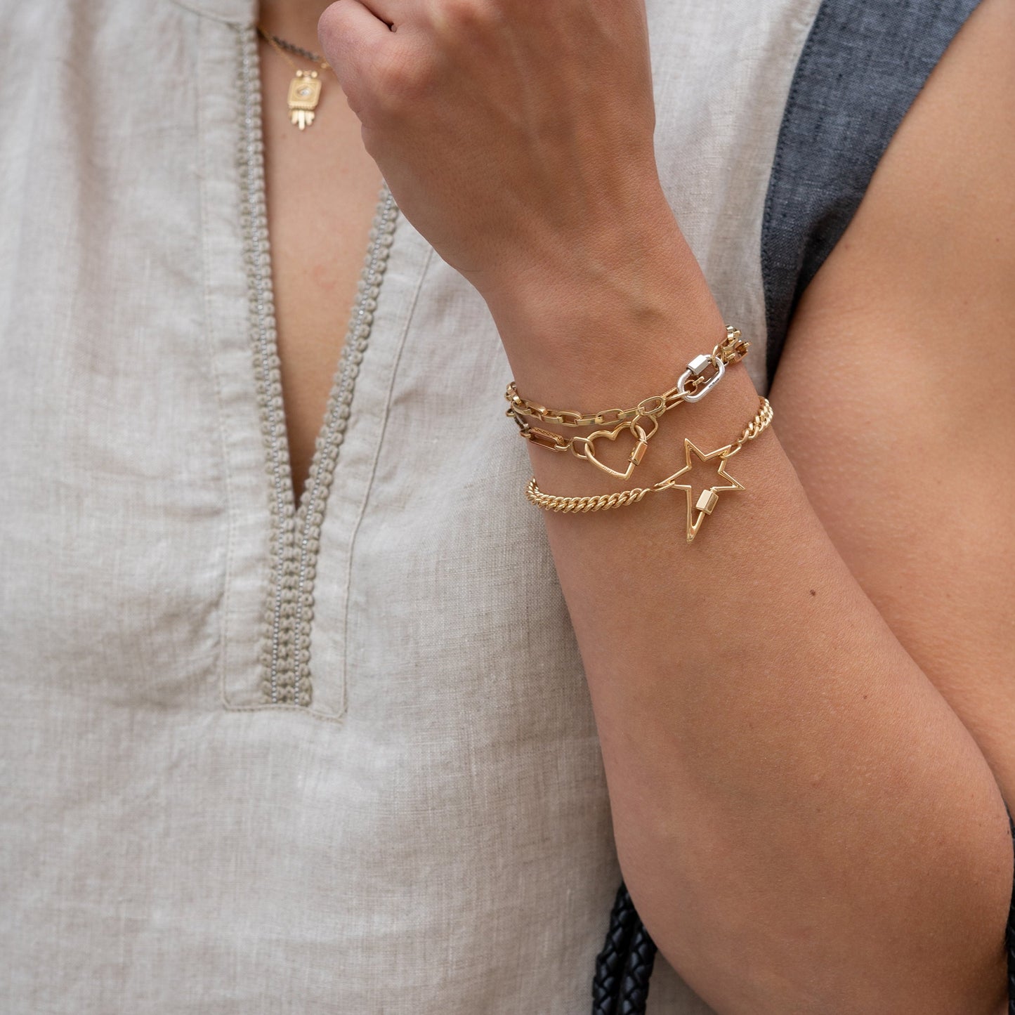 Heavy Curb Chain in Yellow Gold