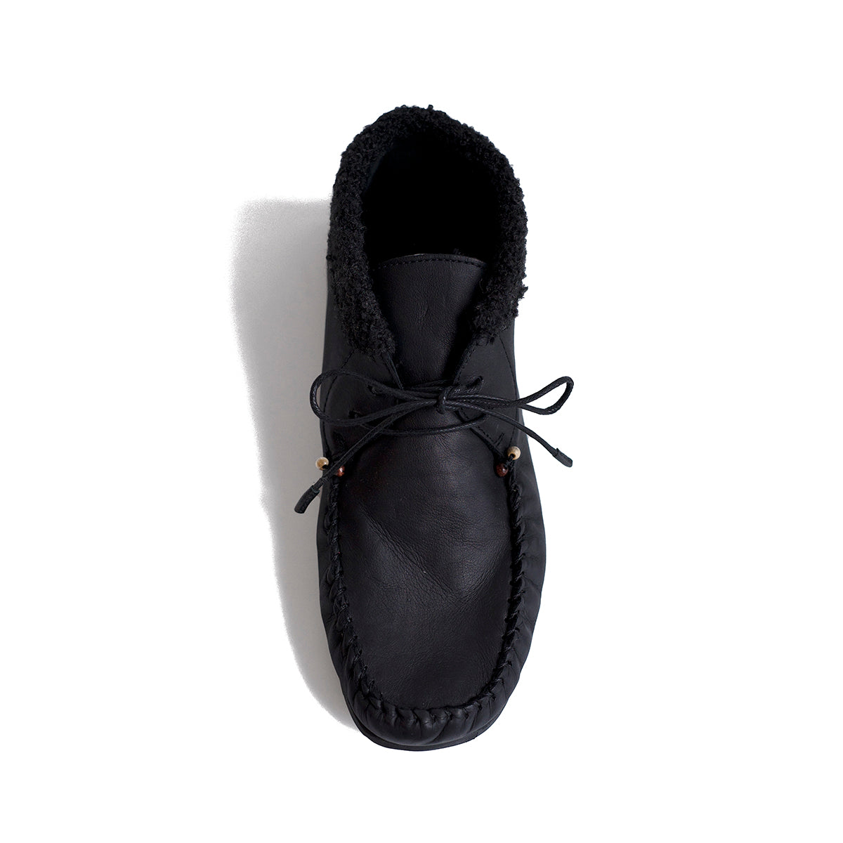 Shearling Lined Moccasin in Black