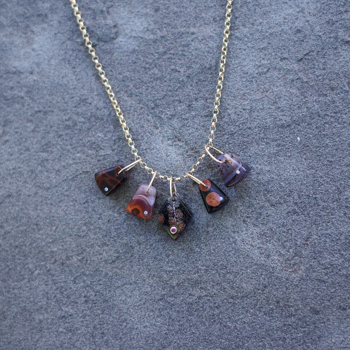 Montana Agate Pebble Charm