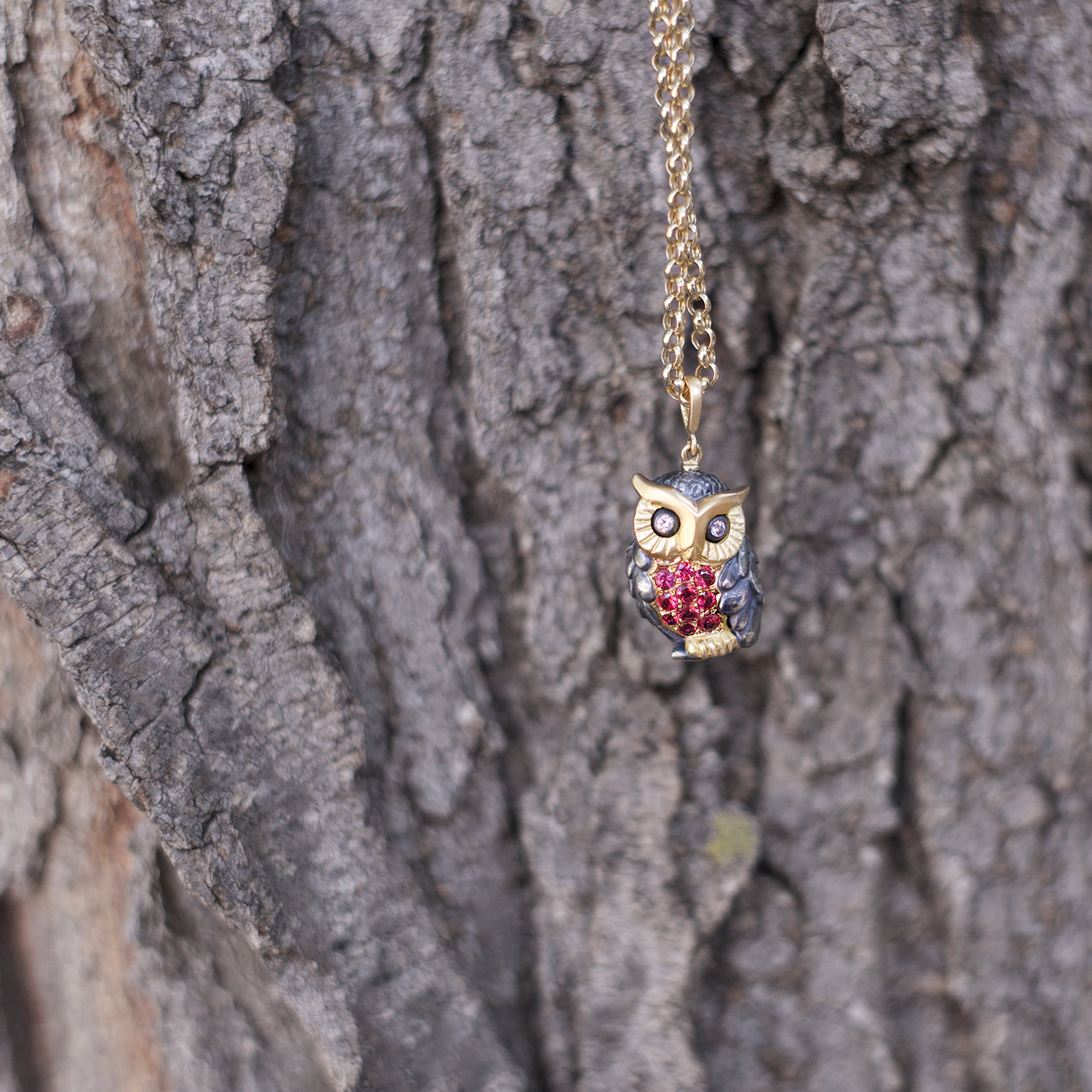 Gufo & Red Spinel Pendant