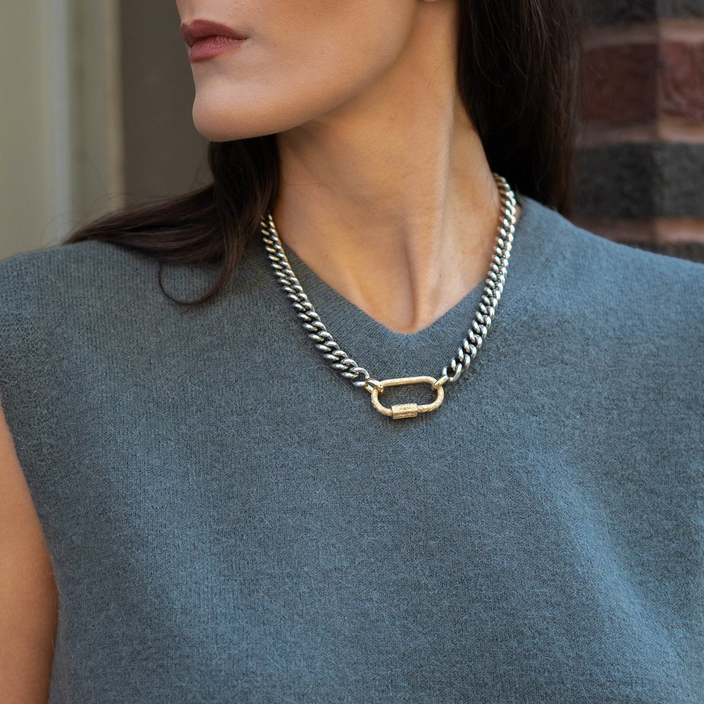 Mini Mega Curb Chain in Silver & Gold