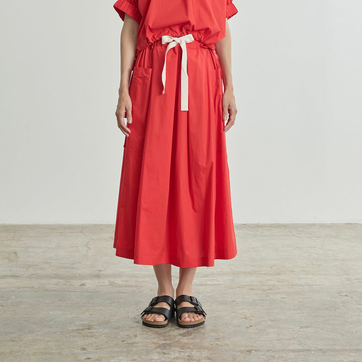 Dumbo Poplin Skirt in Red