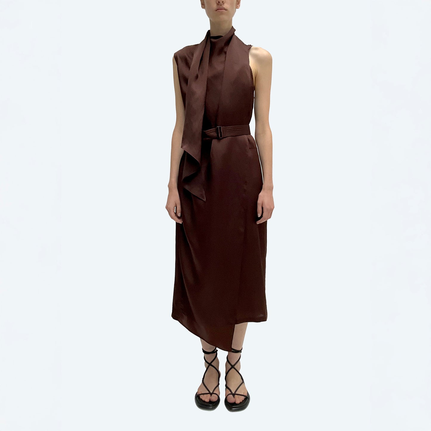 Dera Sleeveless Dress In Mahogany