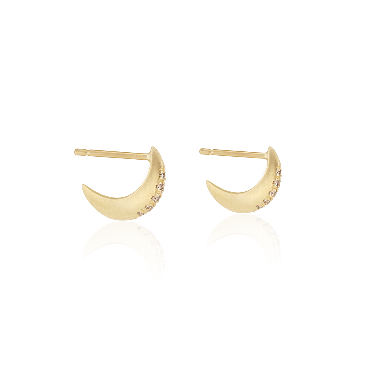 Kulua Earrings in 10K Yellow Gold with Grey Diamonds
