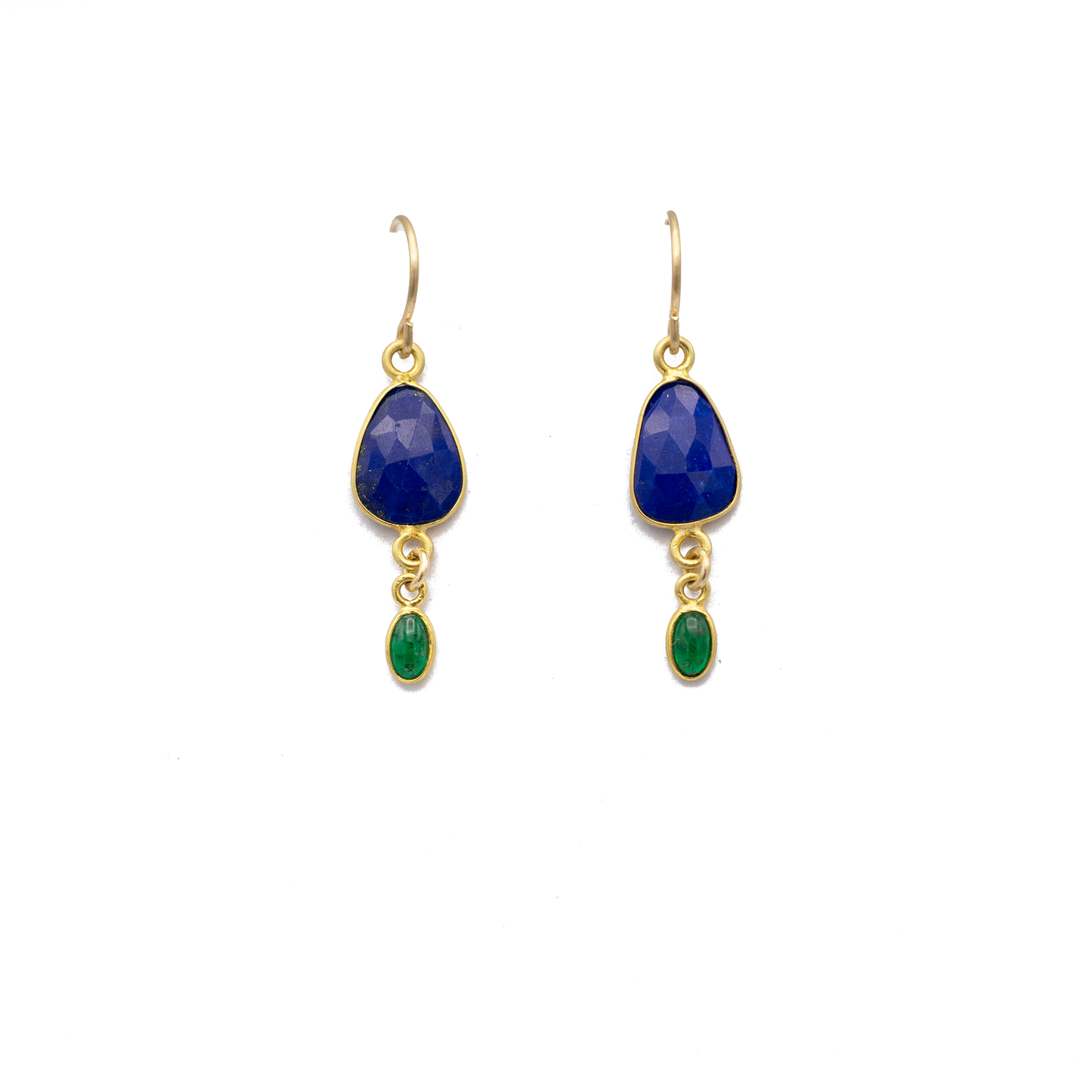 Lapis & Emerald Earrings