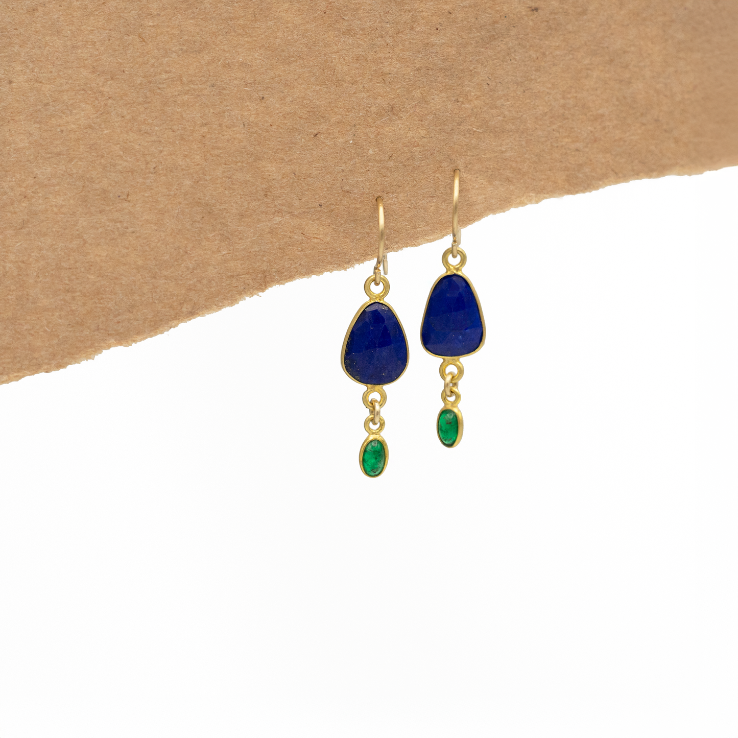 Lapis & Emerald Earrings