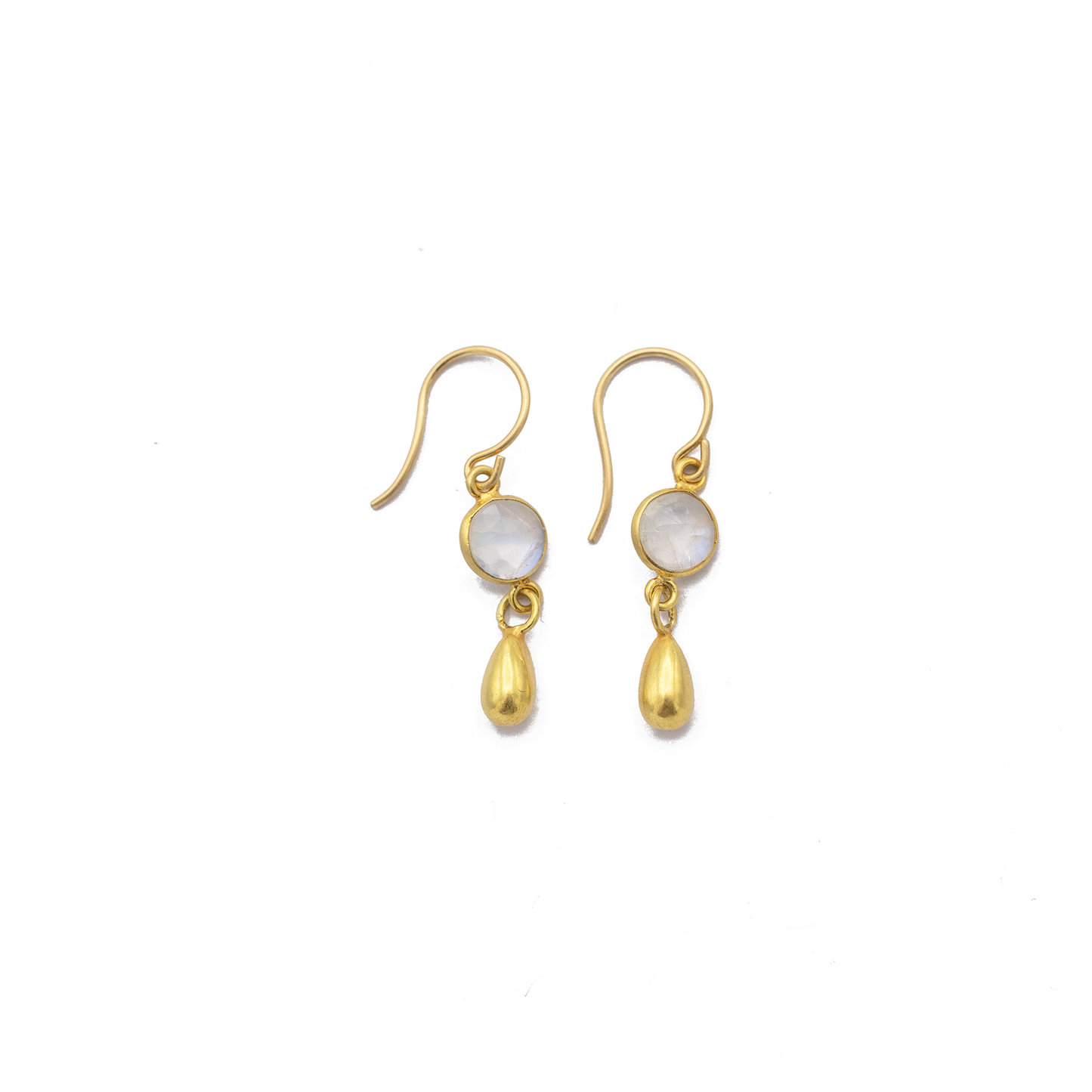 Moonstone & Gold Drop Earrings
