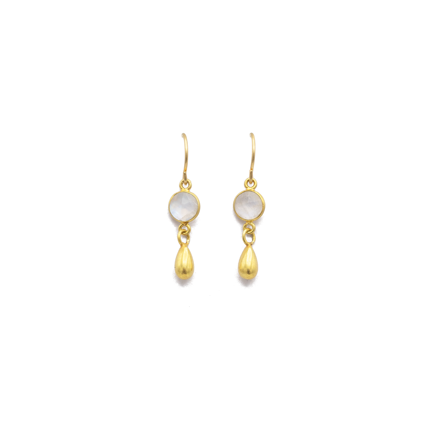 Moonstone & Gold Drop Earrings