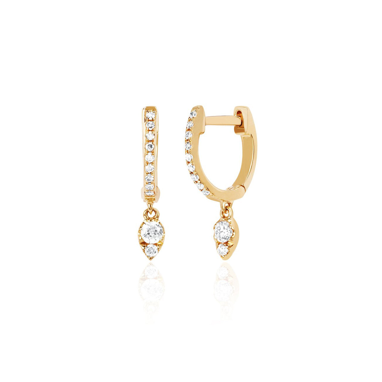 Teardrop Diamond Mini Huggies