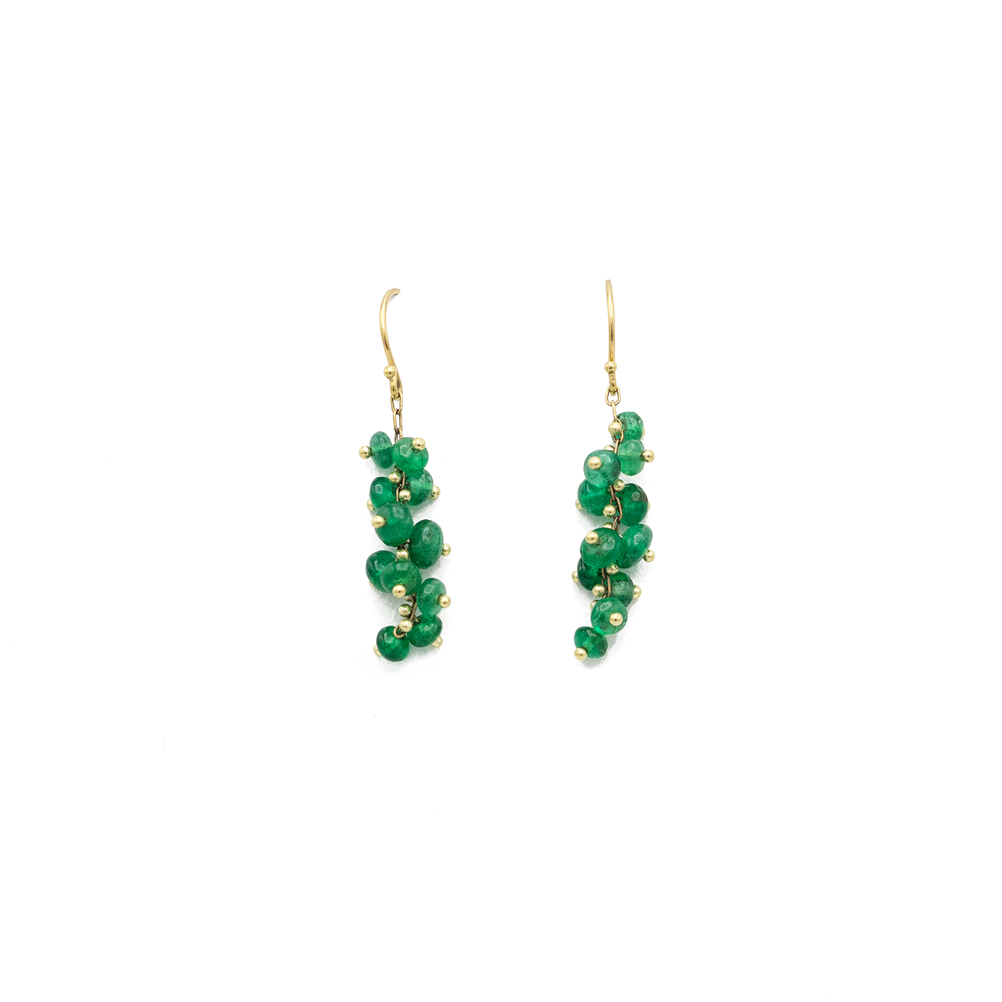 Short Spiral Earrings in Emerald
