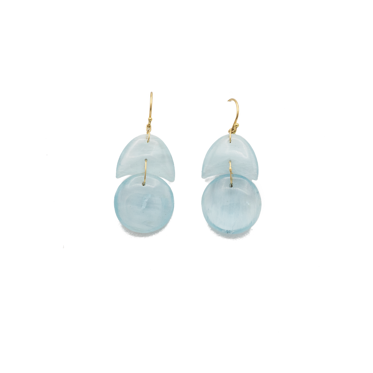 Tiny Arp Earrings in Aquamarine