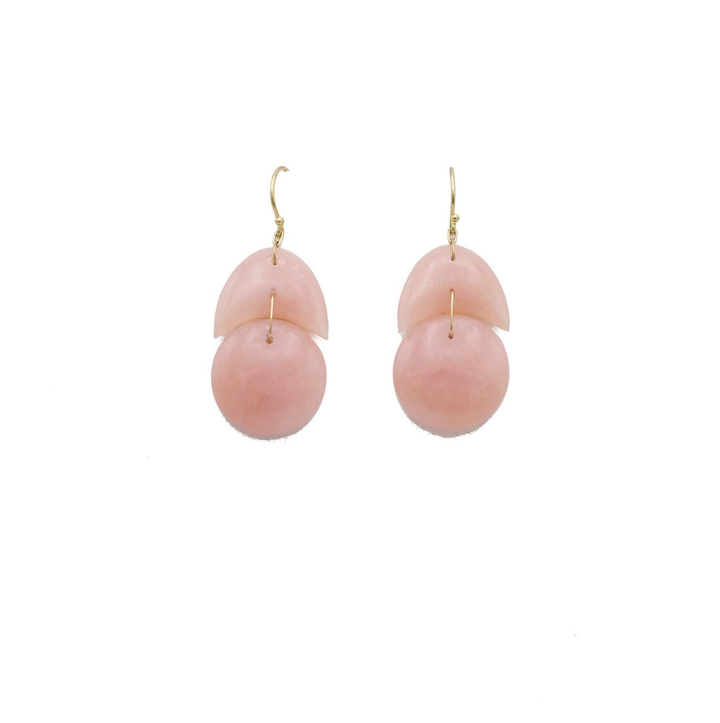 Tiny Arp Earrings in Pink Opal