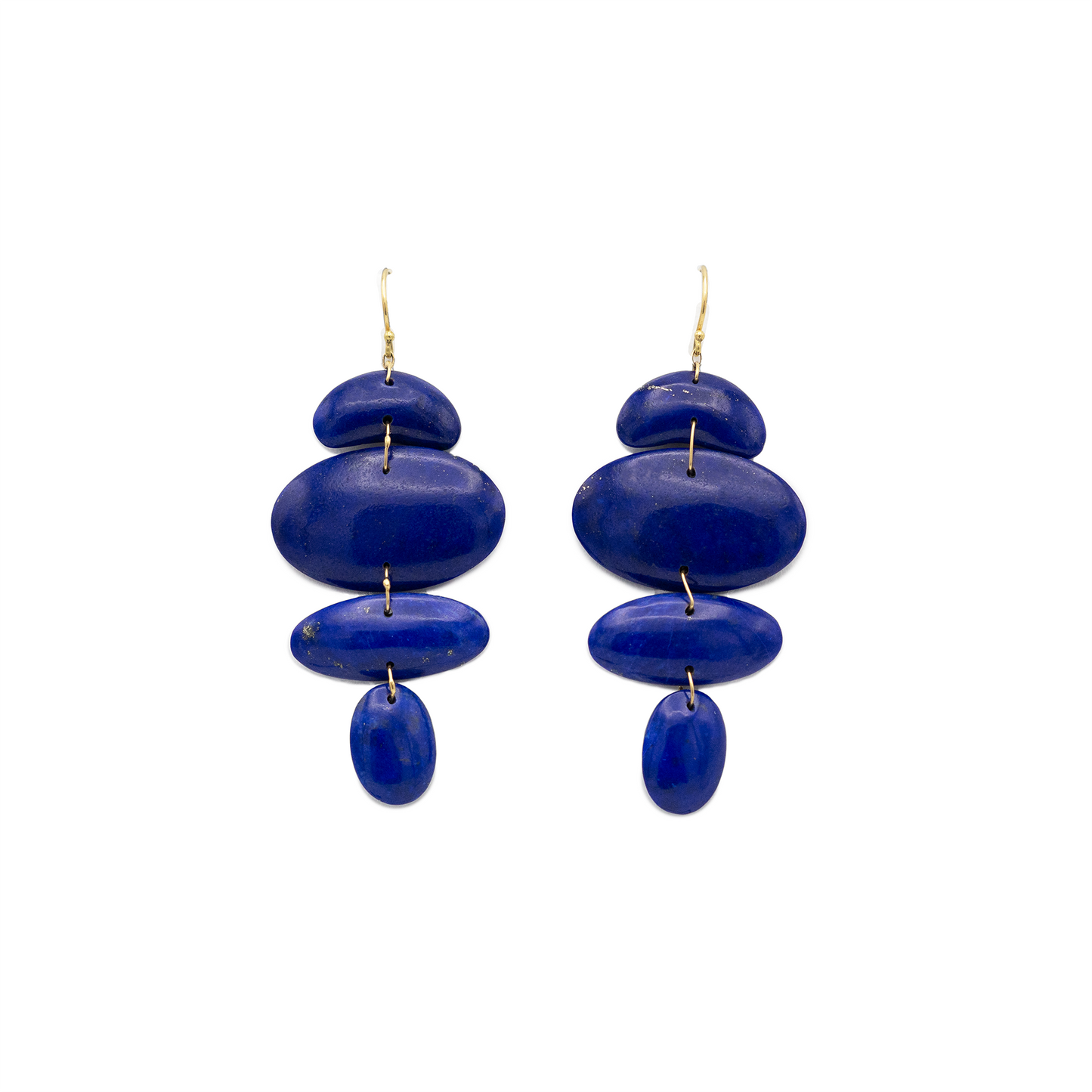 Oval Totem Earrings in Lapis