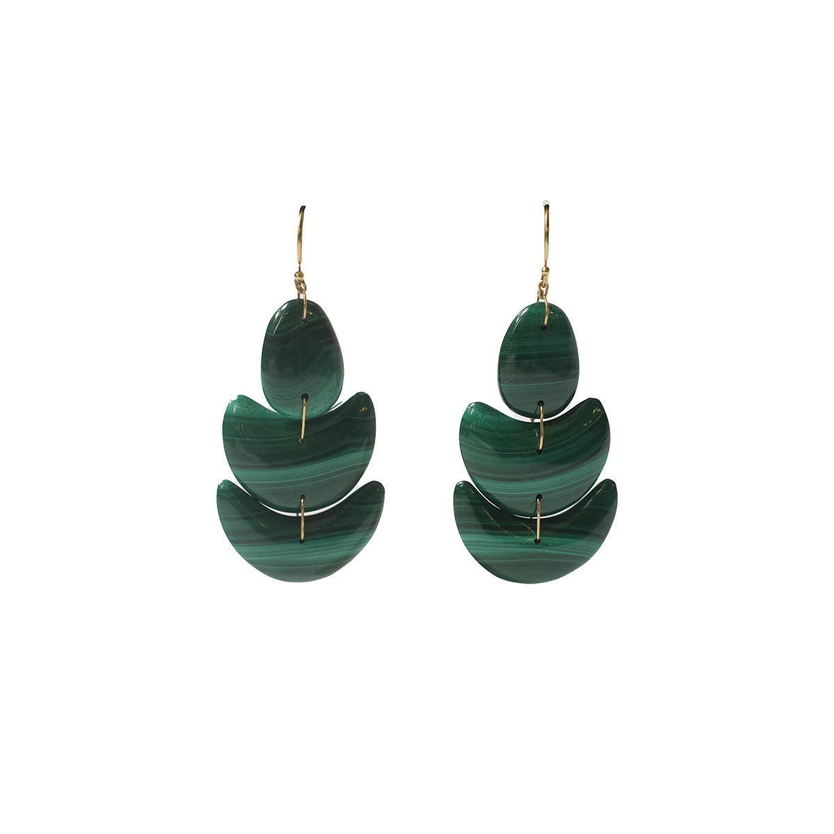 Lotus Stone Earring in Malachite