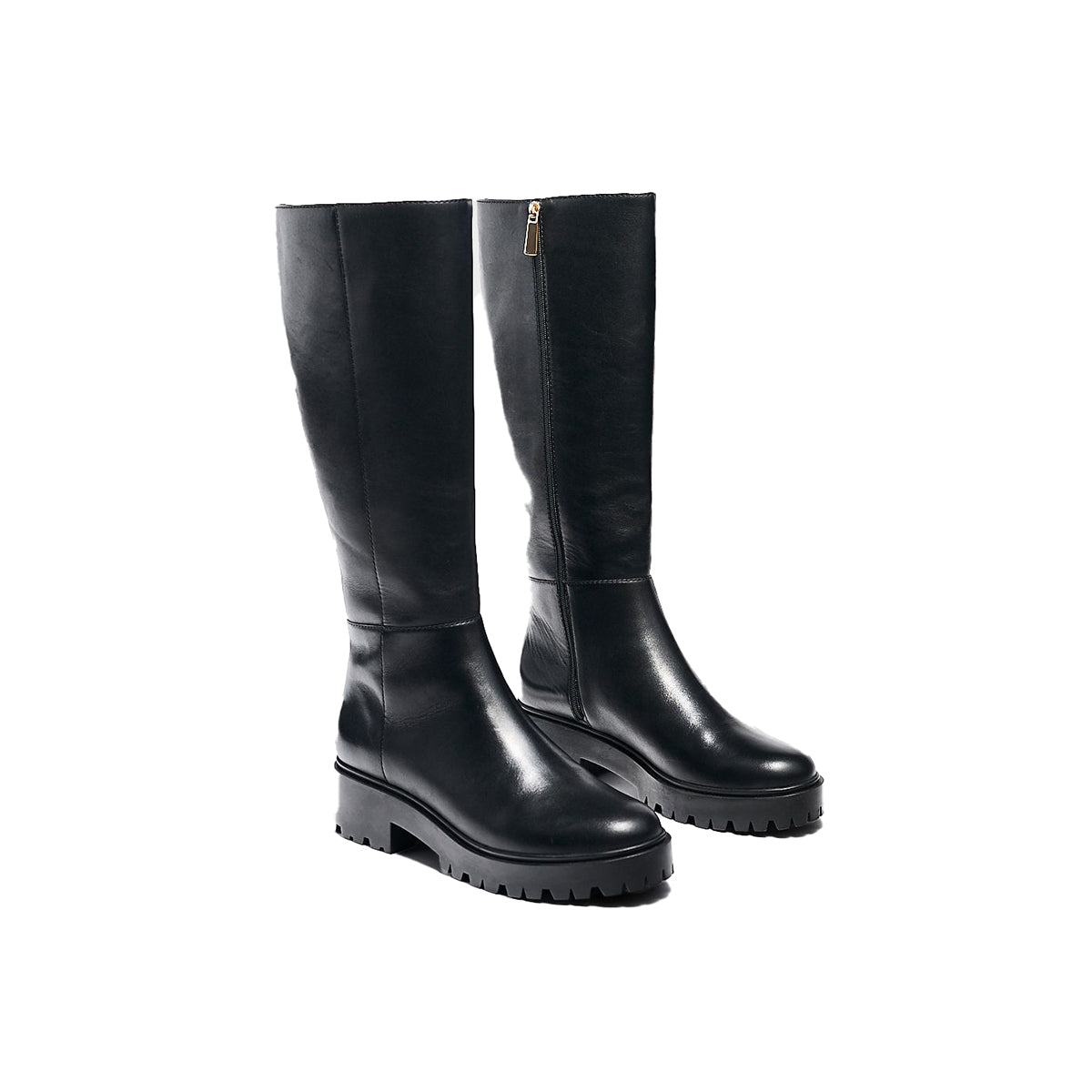 Elizabeth Tall Leather Boot in Black