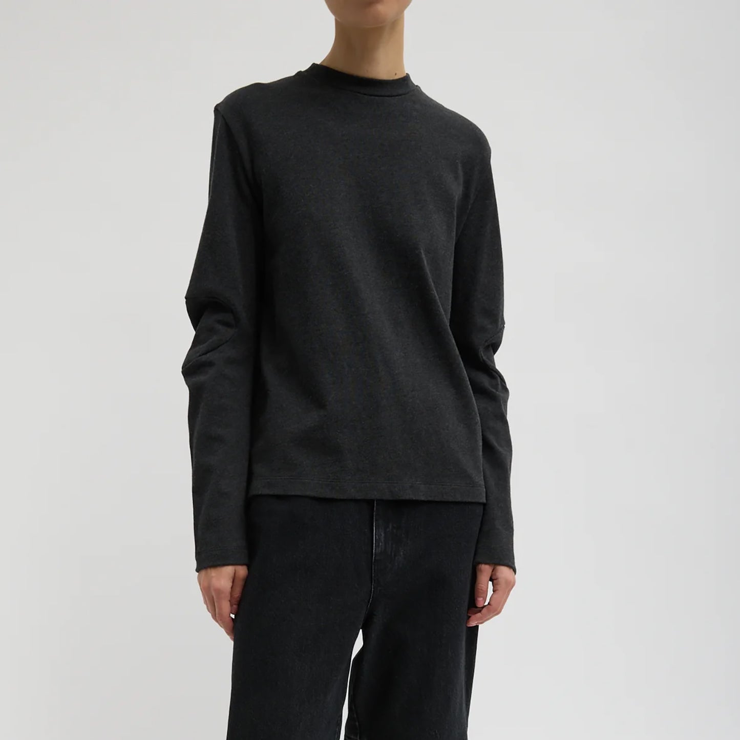 Perfect Gusset Tee in Charcoal Grey