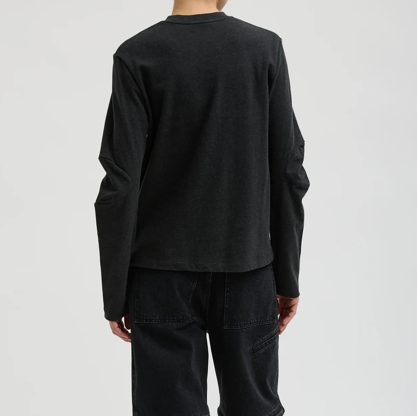 Perfect Gusset Tee in Charcoal Grey