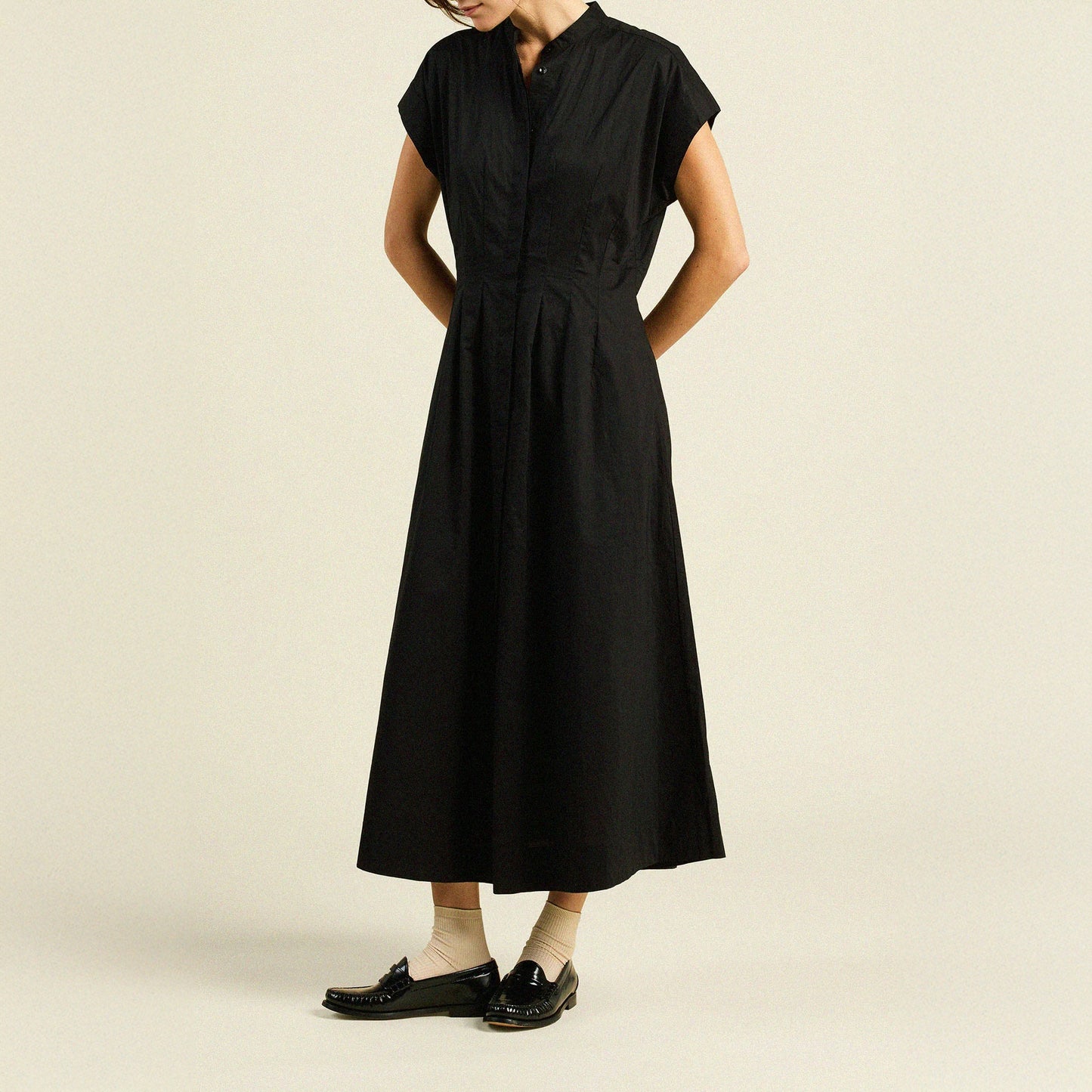James Poplin Dress in Black