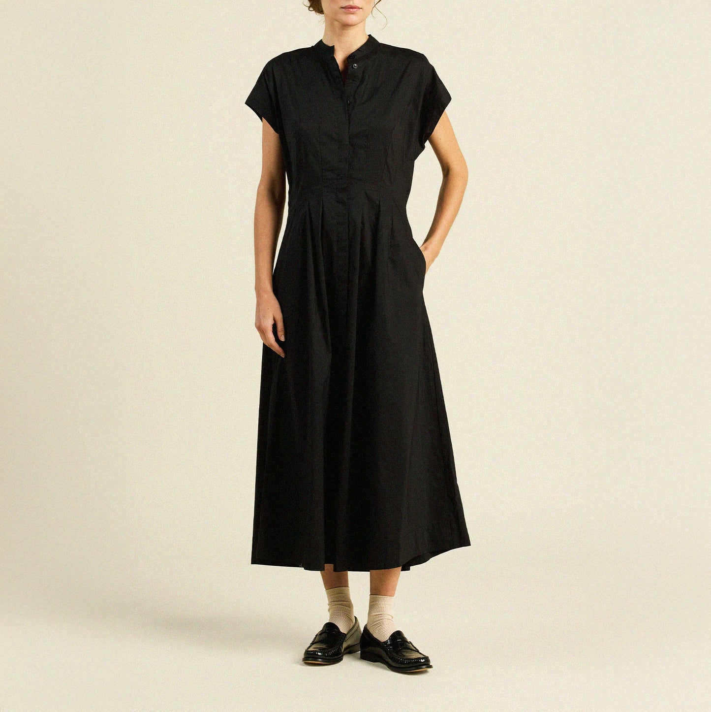 James Poplin Dress in Black