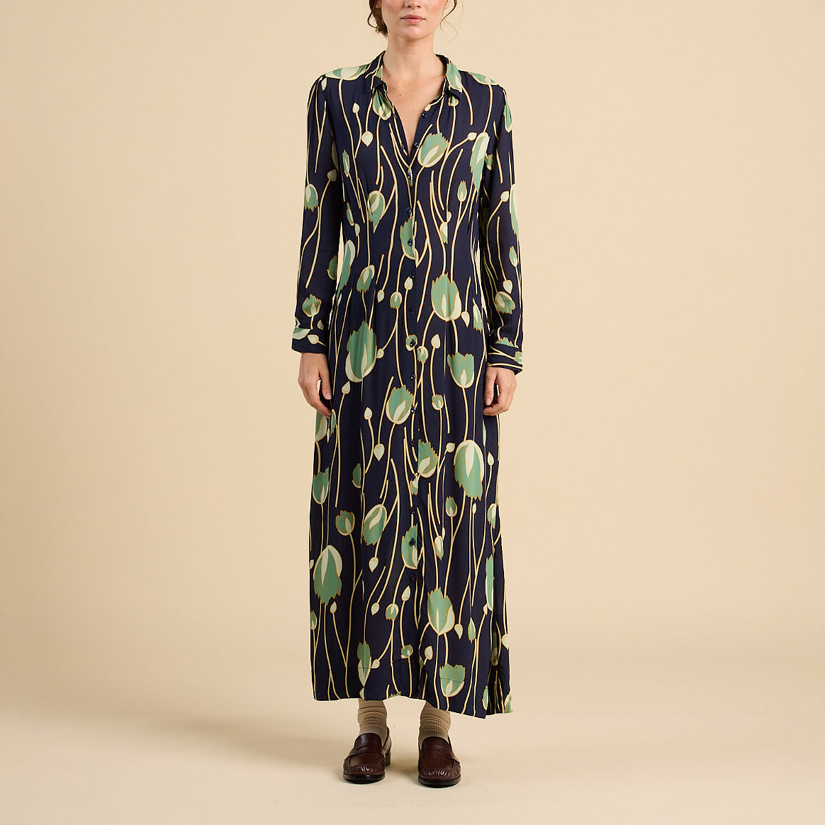Harper Shirt Dress in Jade Tulip