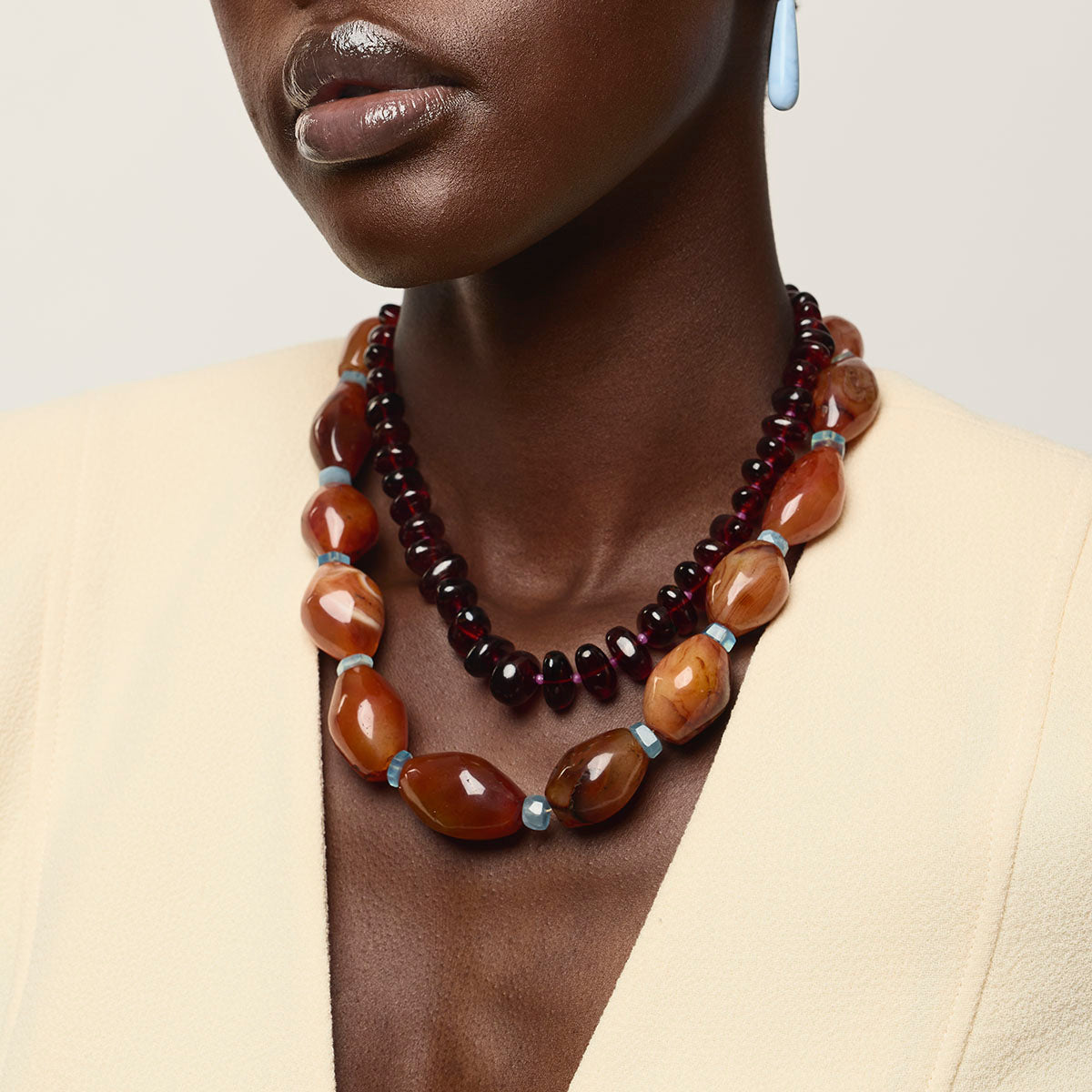 Jumbo Beaded Strand in Antique Afghan Agate
