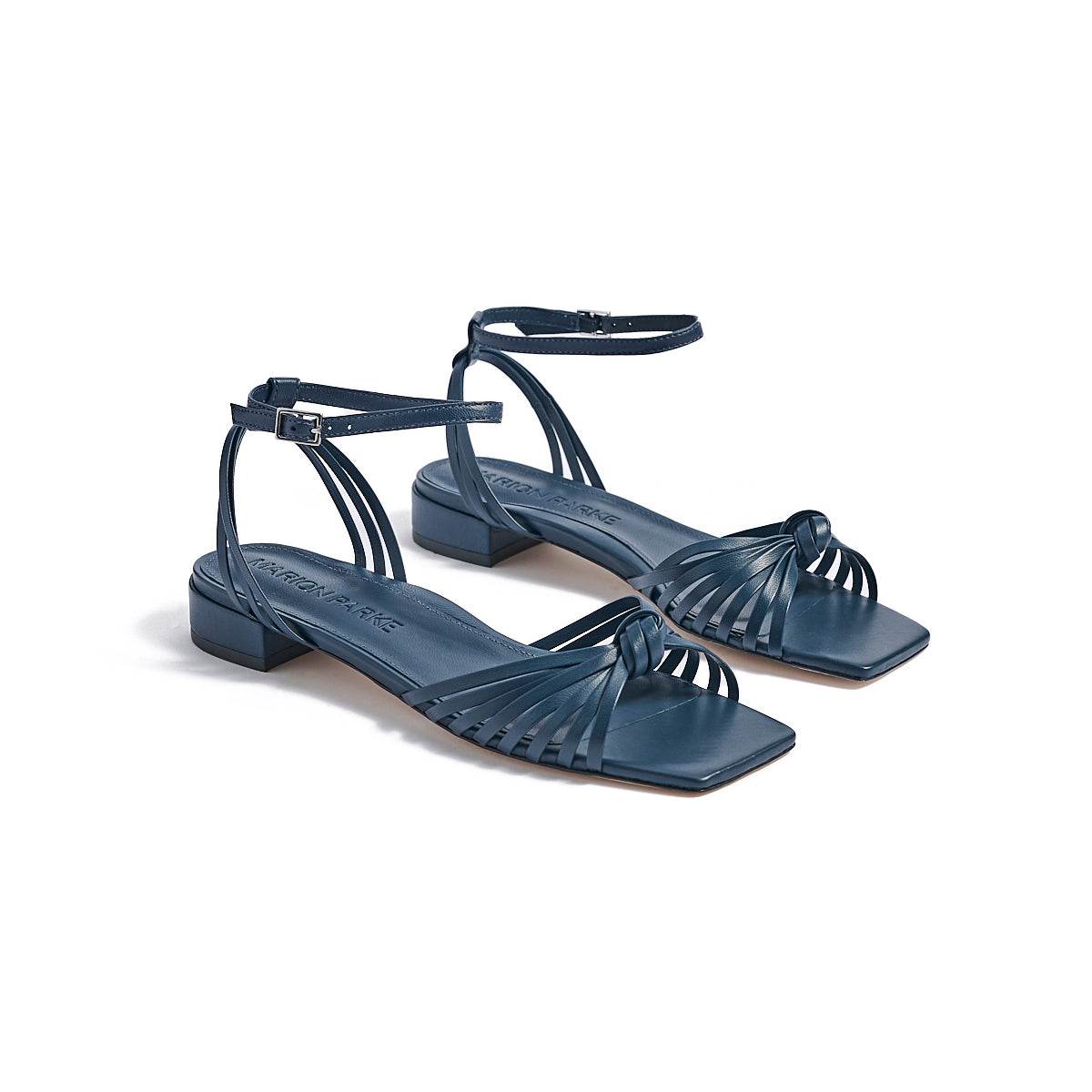 Faye Flat Sandal in Navy