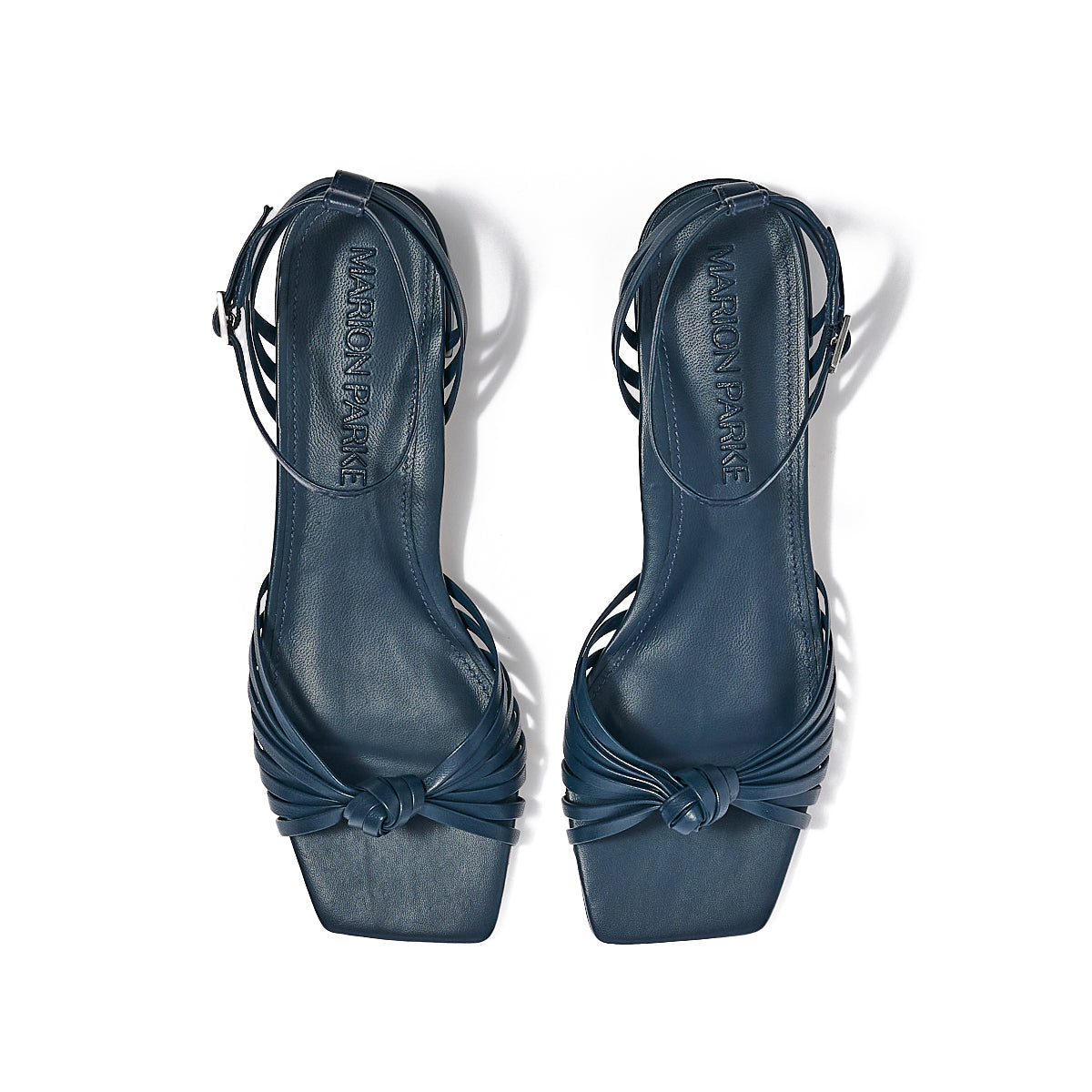 Faye Flat Sandal in Navy