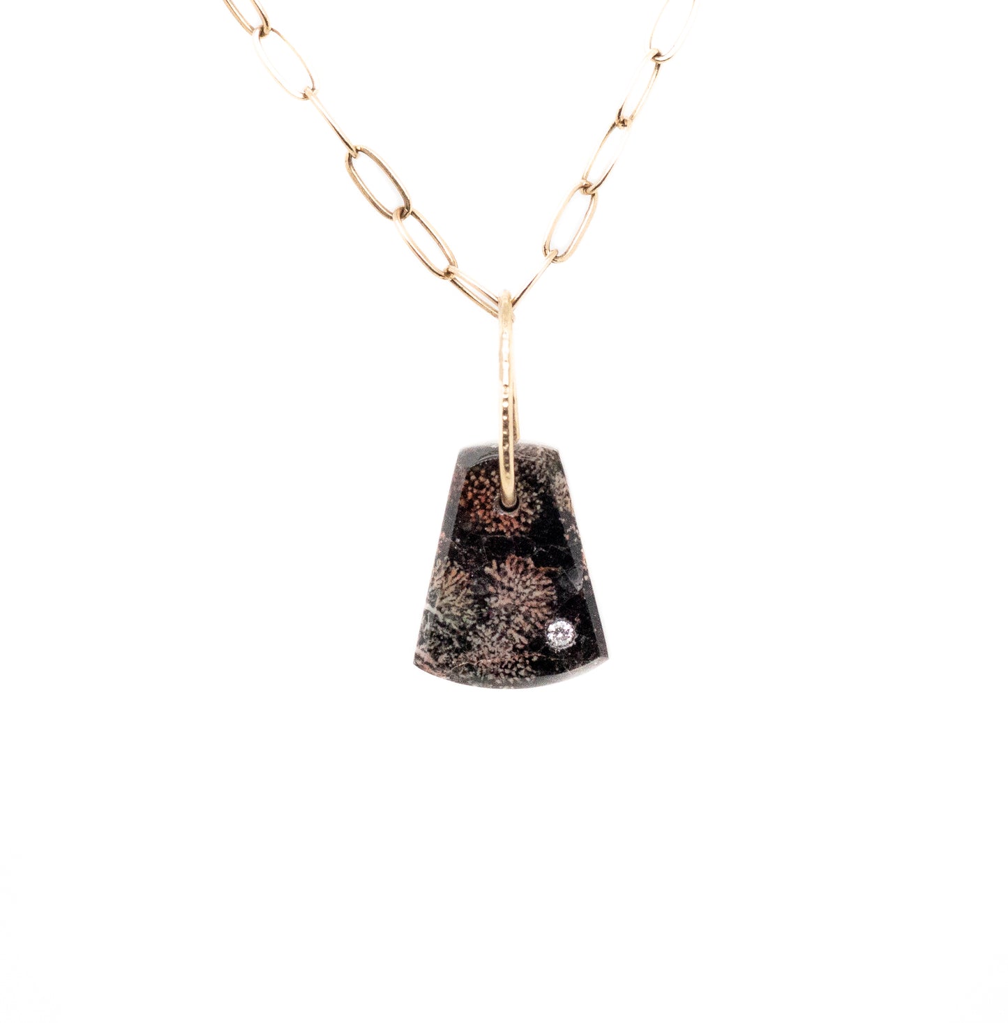 Firework Obsidian Pebble Charm