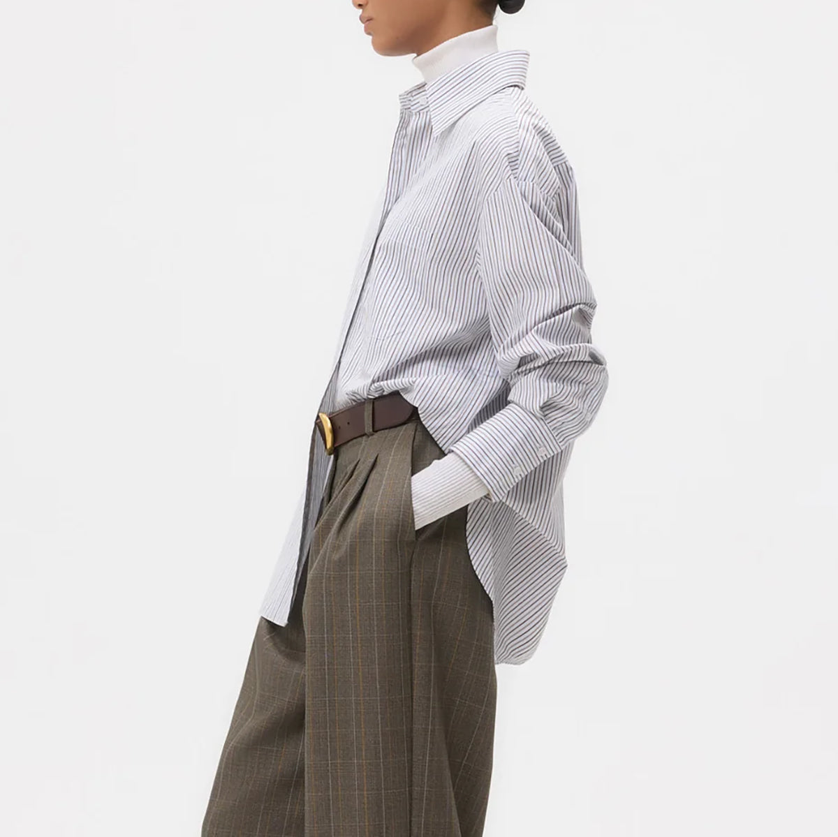 Big Joe Blouse in Baby Blue/Chocolate