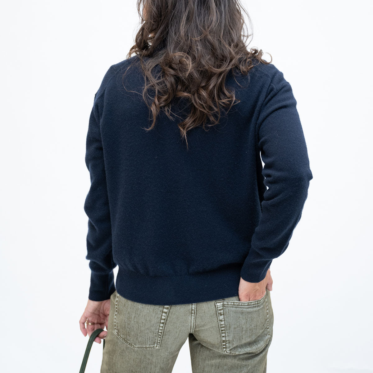 Easy T Neck Sweater in Midnight