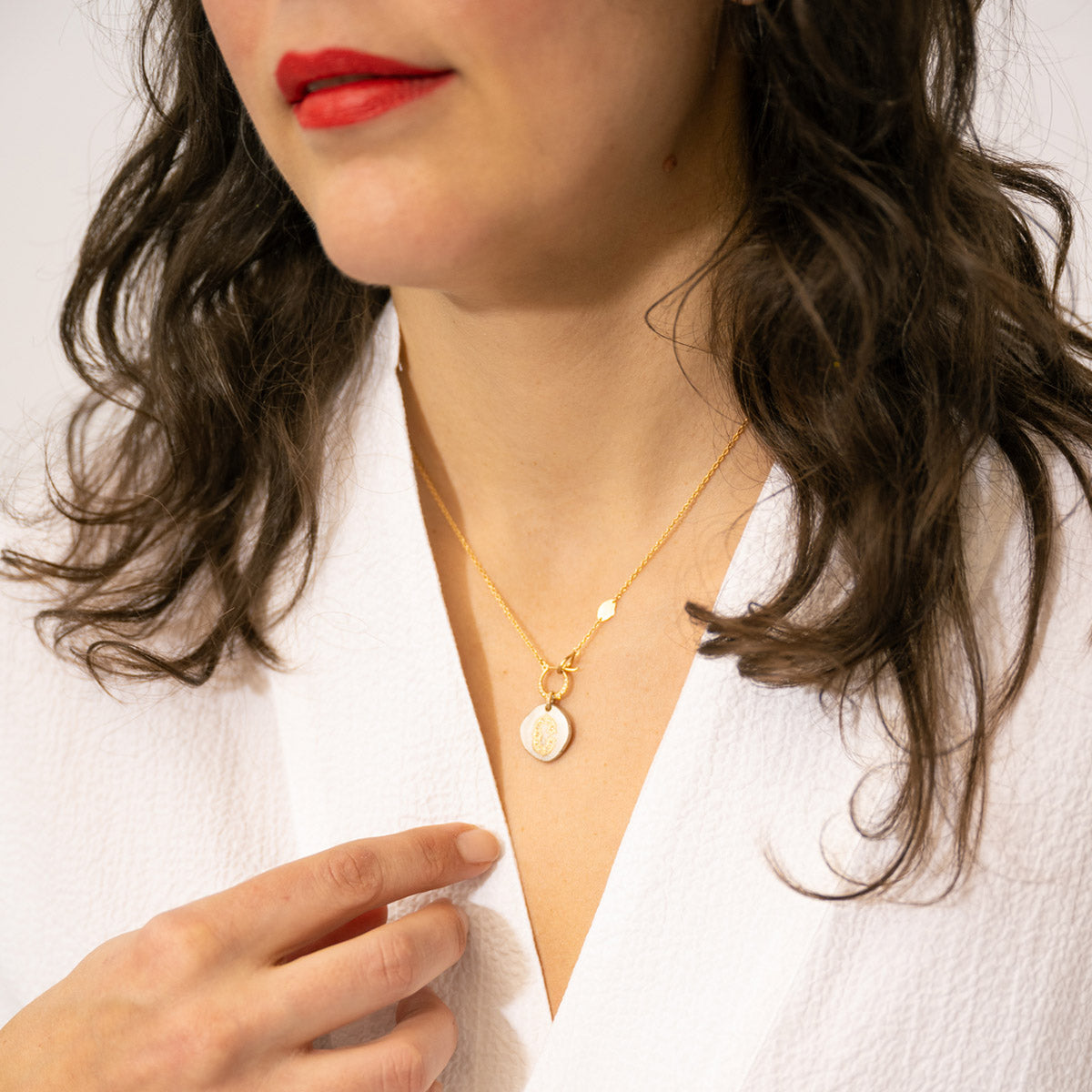 Silver "C" Initial Pendant with Diamonds