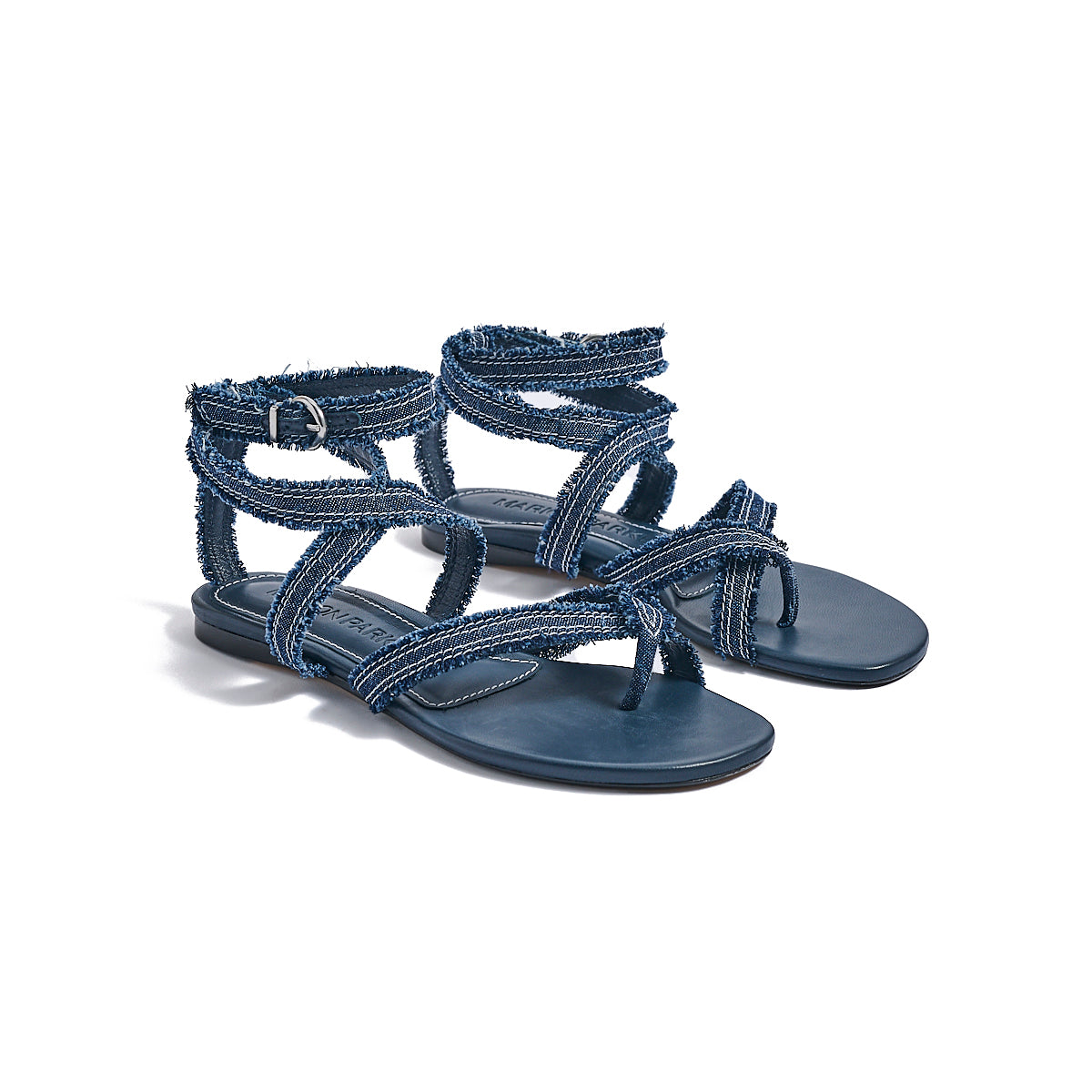 Geri Sandal in Navy Denim