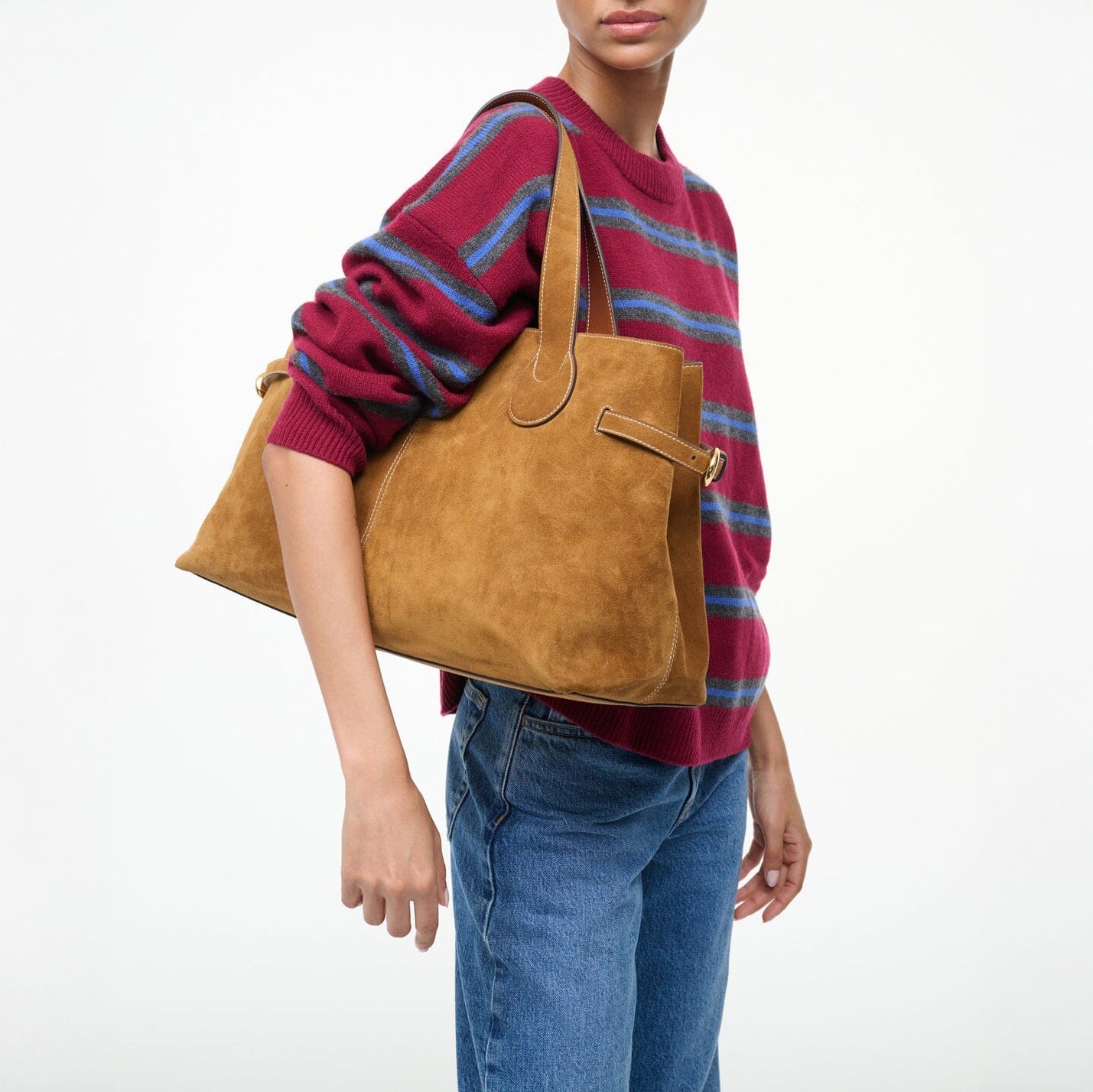 Piper Tote in Tan Suede