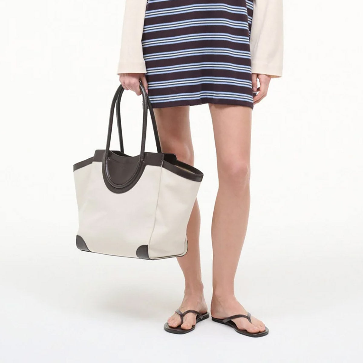 Maude Tote Bag in Natural and Espresso