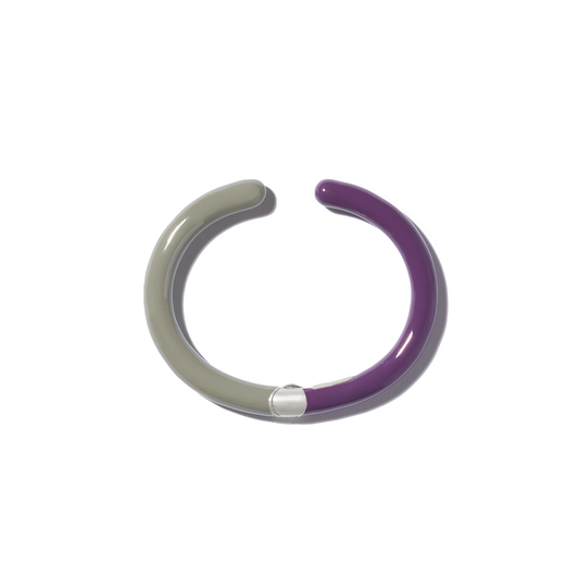 Hinged Cuffling in Cement & Aubergine