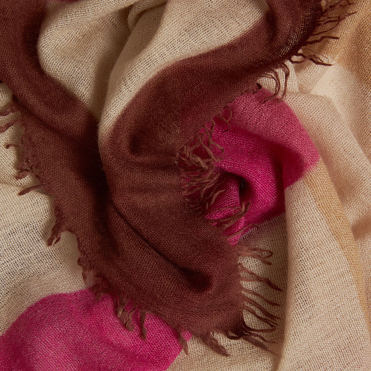 Klaus Square Scarf in Pink and Tan