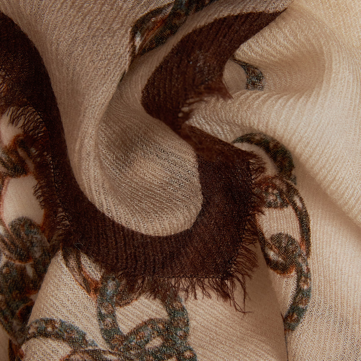 Chains Square Scarf in Brown