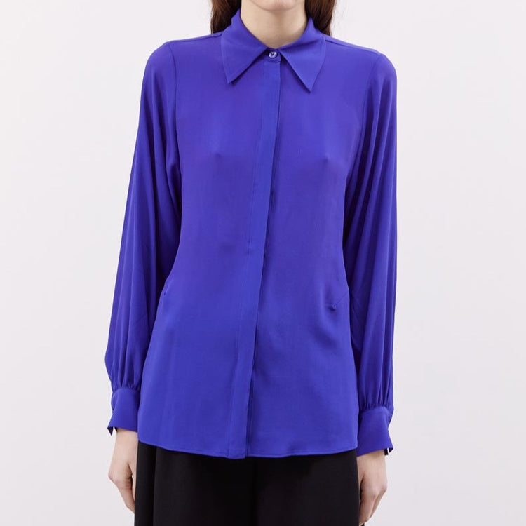 Crepe de Chine Blouse in Purple