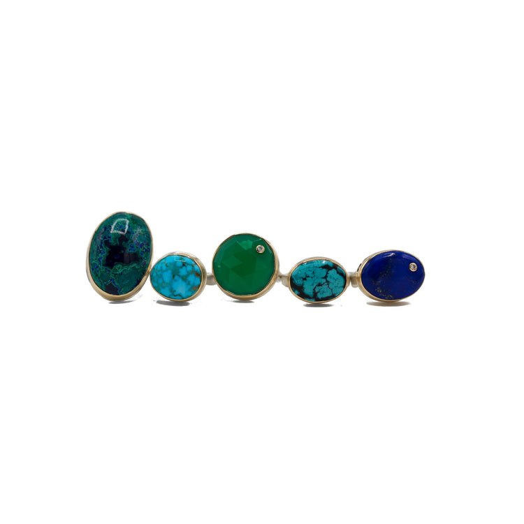 Chrysocolla Azurite Malachite Oval Ring