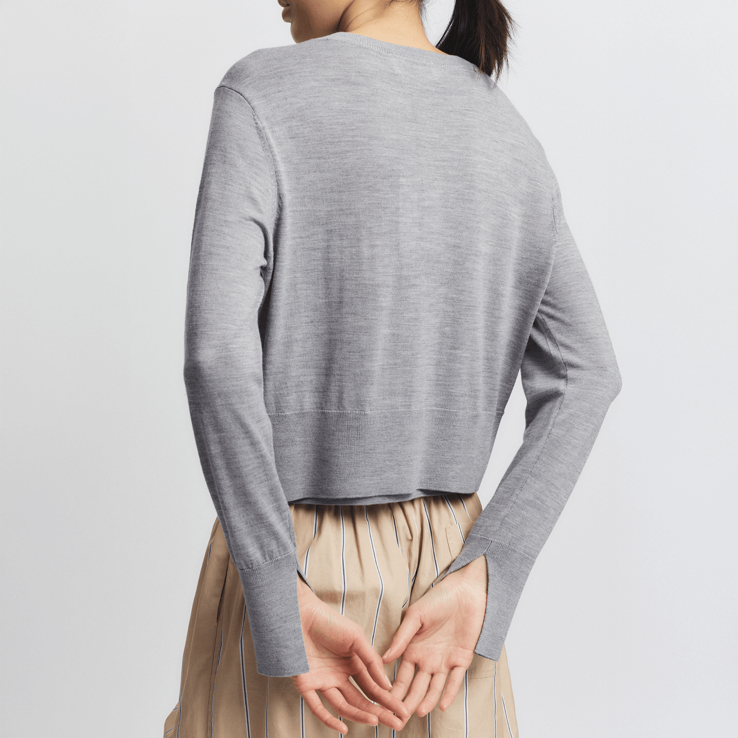 Elodie Knit Crew in Heather Grey