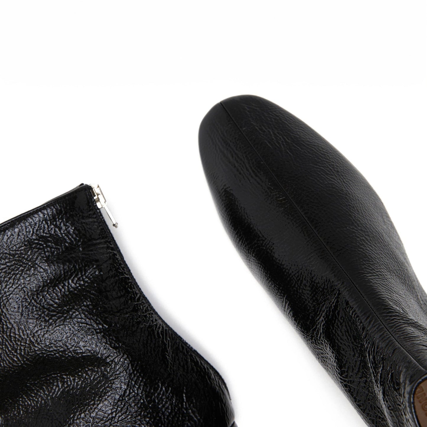 Luna Ankle Boot in Black Patent Leather