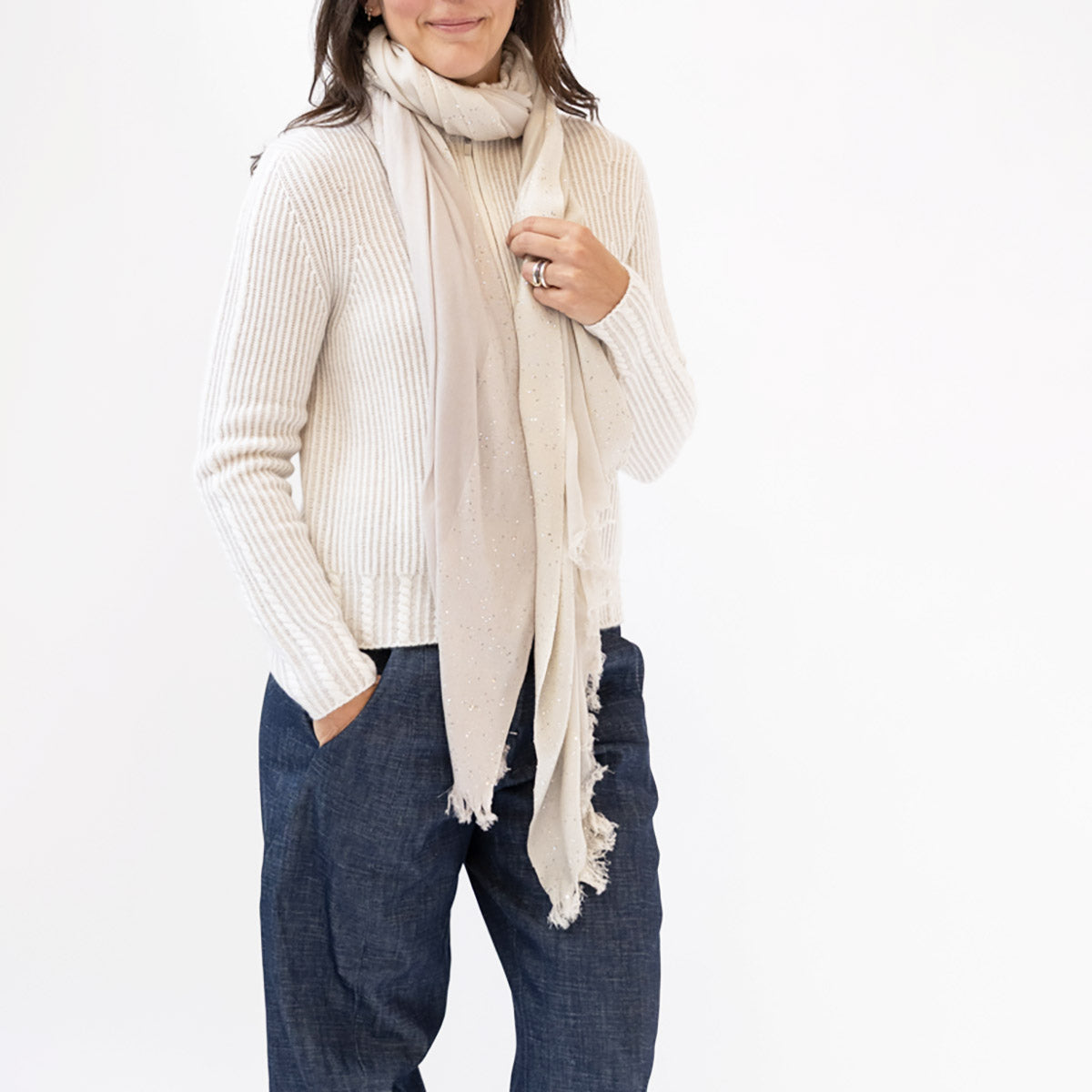 Ombre Sequin Shawl in Cameo Multi