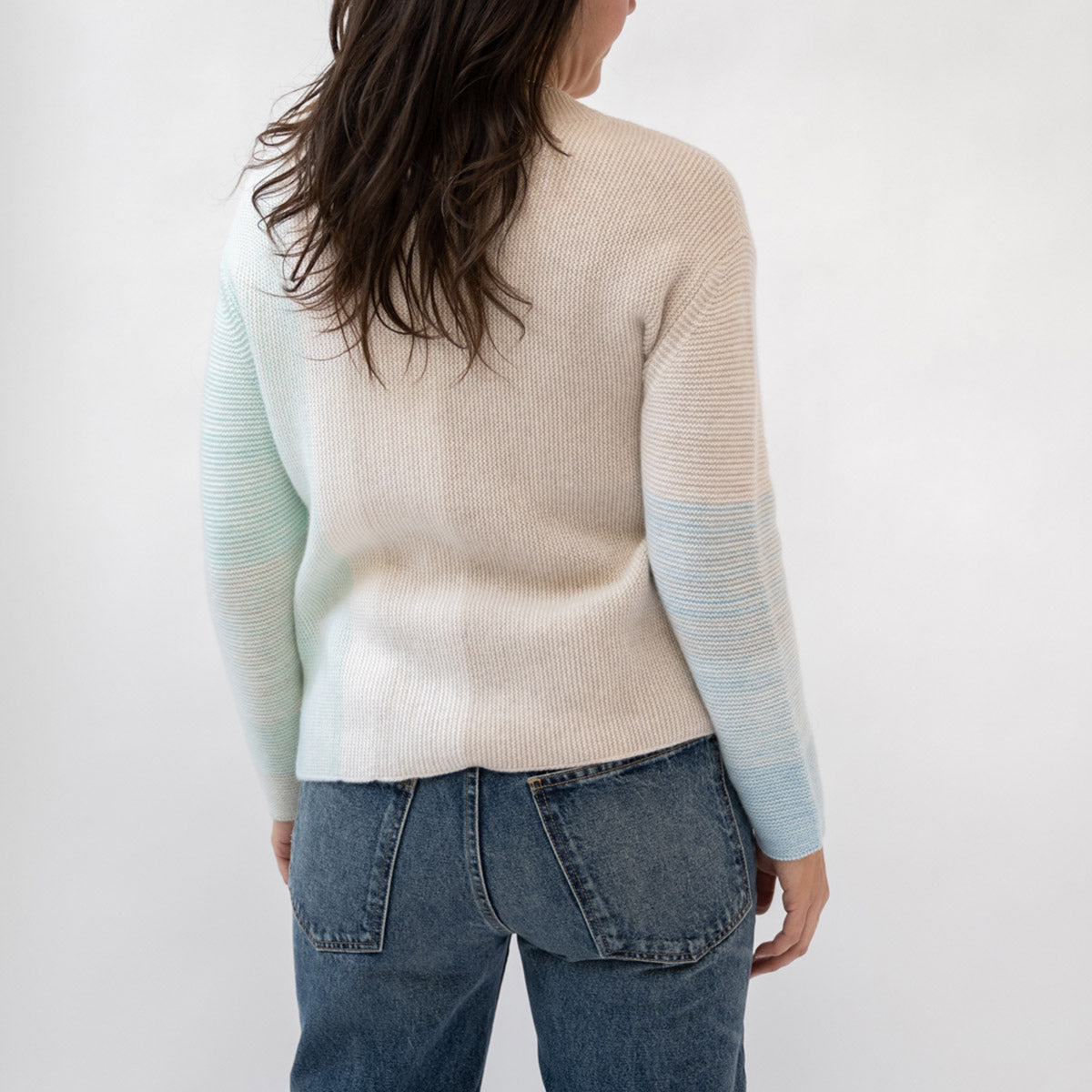 Ombre Garter Crew Sweater in Dune Multi