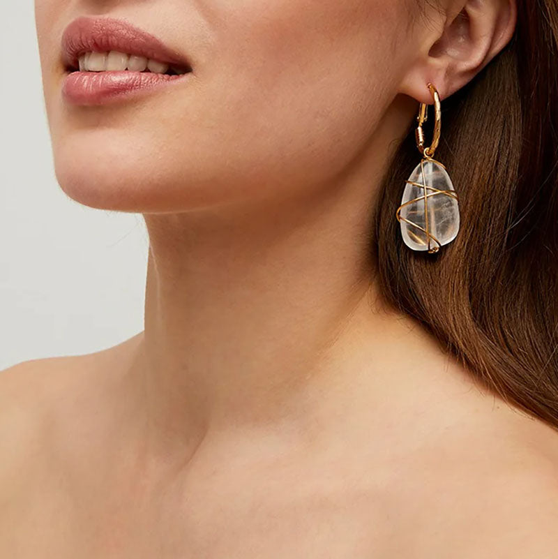 Lyre Rainbow Earring in Crystal