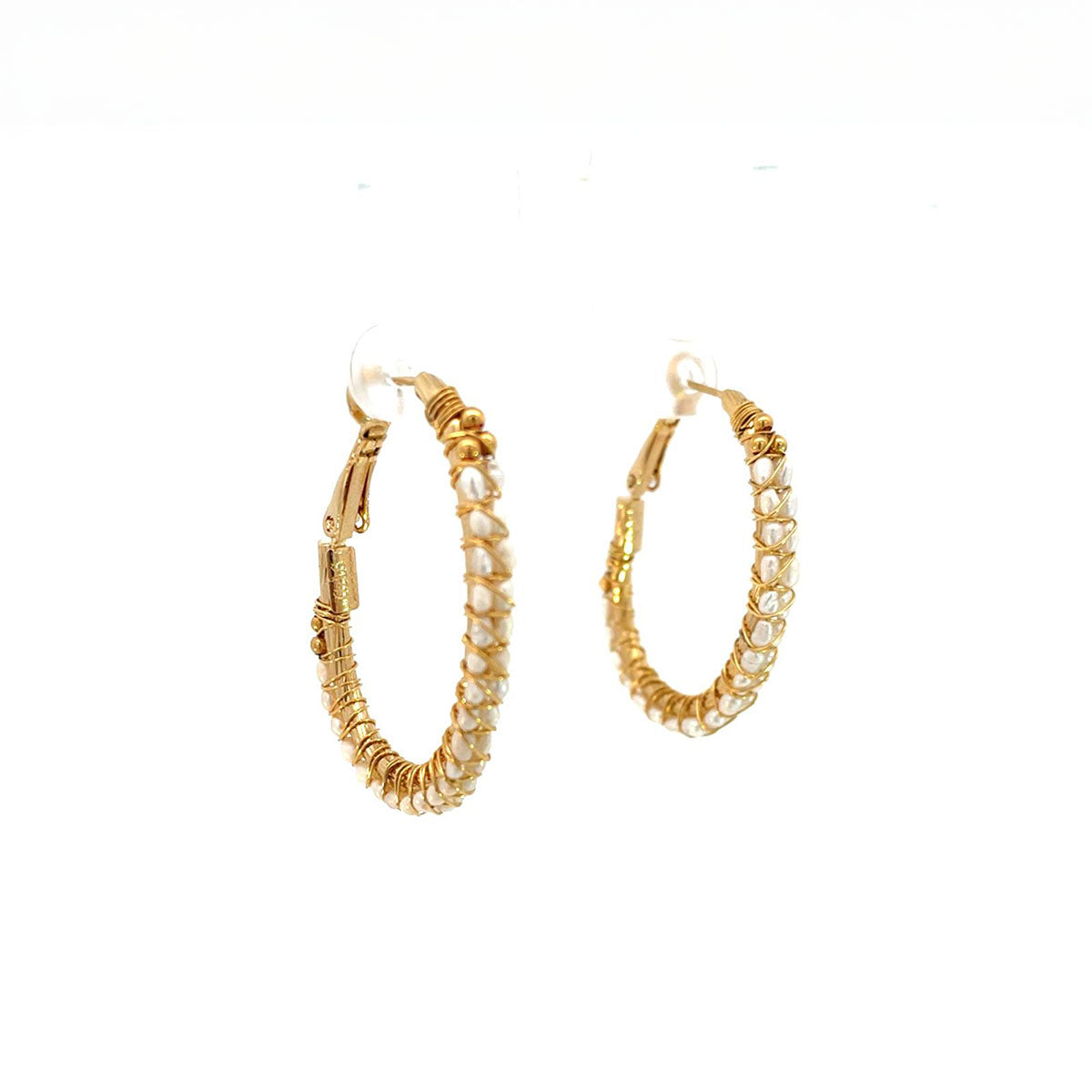 Lyre Hoop Earrings in Gold