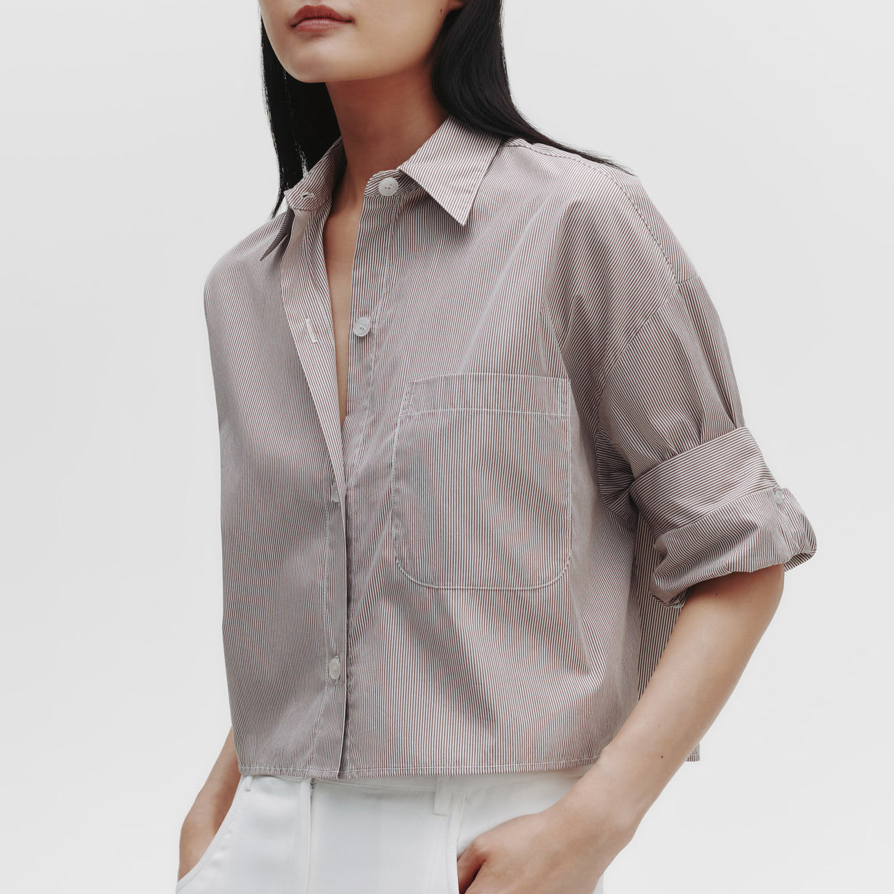 Next Ex Blouse in Chocolate Stripe